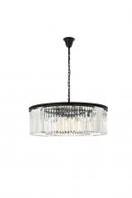  1238G43MB/RC - Sydney 10 Light Matte Black Chandelier Clear Royal Cut Crystal