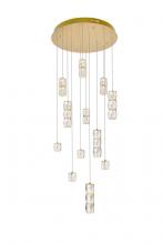  3500D24G - Polaris LED Light Gold Pendant Clear Crystal