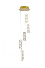  3500D5RG - Polaris LED Light Gold Pendant Clear Crystal