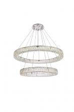  3503G36C - Monroe 36 Inch LED Double Ring Chandelier in Chrome