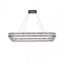  3504D42L1BK - Monroe 42 Inch LED Single Rectangle Pendant in Black