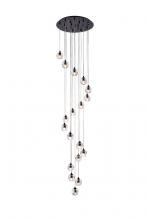  3505D20BK - Eren 18 Lights Black Pendant