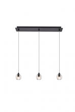  3505D28BK - Eren 3 Lights Black Pendant