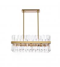  6200G30SG - Serephina 30 Inch Crystal Rectangle Chandelier Light in Satin Gold