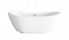  BT10367GW-BGD - 67 inch Soaking Bathtub in Glossy White with Brushed Gold Trim