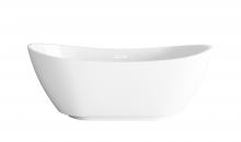  BT10367GW-WHT - 67 inch Soaking Bathtub in Glossy White with Polished White Trim