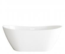  BT10372GW-WHT - 72 inch Soaking Bathtub in Glossy White with Polished White Trim