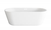  BT10671GW-WHT - 71 inch Soaking Bathtub in Glossy White with Polished White Trim