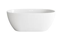  BT10759GW-WHT - 59 inch Soaking Bathtub in Glossy White with Polished White Trim