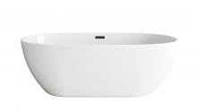  BT10767GW-MBK - 67 inch Soaking Bathtub in Glossy White with Matte Black Trim