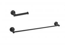  HWB-11S2MBK - Alma 2-piece Bathroom Hardware Set in Matte Black