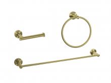  HWB-11S3RBGD - Alma 3-piece Bathroom Hardware Set in Brushed Gold