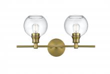  LD2314SG - Collier 2 Light Satin Gold and Clear Glass Wall Sconce