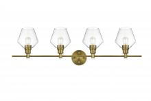  LD2320SG - Gene 4 Light Satin Gold and Clear Glass Wall Sconce