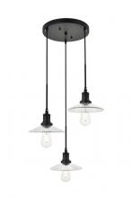  LD4040D19BK - Waltz 3 Light Black Pendant