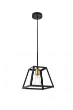  LD4061D10BRB - Resolute 1 light brass and black Pendant