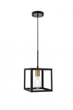  LD4063D8BRB - Resolute 1 light brass and black Pendant