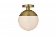  LD6062SG - Eclipse 10 inch Flush Mount Frosted White Shade in Satin Gold