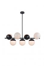  LD6134BK - Eclipse 7 Lights Black Pendant with Frosted White Glass