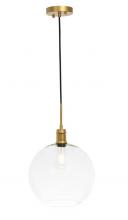  LD6209BR - Emett 1 Light Brass and Clear Glass Pendant