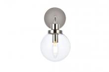  LD7031W8PN - Hanson 1 Light Bath Sconce in Polished Nickel with Clear Shade