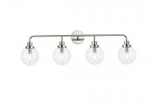  LD7037W38PN - Hanson 4 Lights Bath Sconce in Polished Nickel with Clear Shade