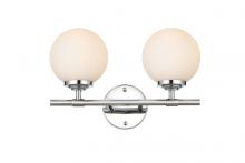  LD7301W15CH - Ansley 2 Light Chrome and Frosted White Bath Sconce