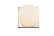  LD7303W6CH - Jaylin 1 Light Chrome and Frosted White Bath Sconce