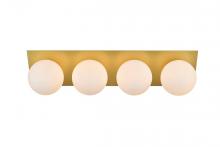  LD7304W29BRA - Jillian 4 Light Brass and Frosted White Bath Sconce