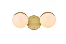  LD7305W13BRA - Majesty 2 Light Brass and Frosted White Bath Sconce