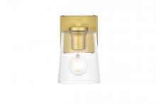  LD7310W5BRA - Kacey 1 Light Brass and Clear Bath Sconce