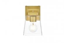  LD7312W5BRA - Merrick 1 Light Brass and Clear Bath Sconce