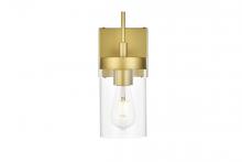  LD7319W5BRA - Benny 1 Light Brass and Clear Bath Sconce