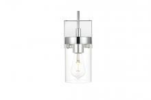  LD7319W5CH - Benny 1 Light Chrome and Clear Bath Sconce