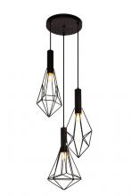  LDPD2108 - Jago Collection Pendant D16.0 H30.4 Lt:3 Black Finish