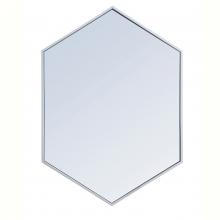  MR4424S - Metal Frame HexAgon Mirror 24 Inch in Silver