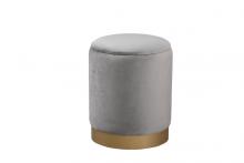  OT1015GY - Ozman round 14 inch ottoman in gray