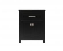  SC012430BK - 24 Inch Wide Bathroom Storage Freestanding Cabinet in Black