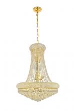  V1800D28G/RC - Primo 14 Light Gold Chandelier Clear Royal Cut Crystal