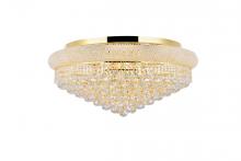  V1800F28G/RC - Primo 15 Light Gold Flush Mount Clear Royal Cut Crystal