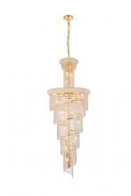  V1800SR22G/RC - Spiral 22 Light Gold Chandelier Clear Royal Cut Crystal