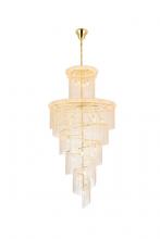  V1800SR48G/RC - Spiral 41 Light Gold Chandelier Clear Royal Cut Crystal