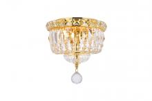  V2528F8G/RC - Tranquil 2 Light Gold Flush Mount Clear Royal Cut Crystal