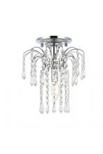  V6801F9C/RC - Falls 1 Light Chrome Flush Mount Clear Royal Cut Crystal