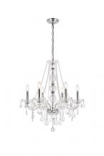  V7856D24C/RC - Verona 6 Light Chrome Chandelier Clear Royal Cut Crystal