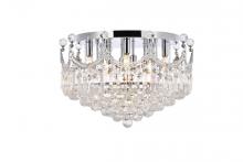  V8949F20C/RC - Corona 9 Light Chrome Flush Mount Clear Royal Cut Crystal