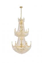  V8949G36G/RC - Corona 36 Light Gold Chandelier Clear Royal Cut Crystal