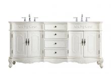  VF10172DAW - 72 Inch Double Bathroom Vanity in Antique White