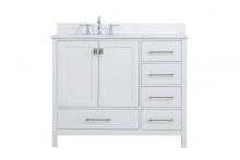  VF18842WH-BS - 42 Inch Single Bathroom Vanity in White with Backsplash