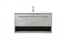  VF43536MCG - 36 Inch Single Bathroom Vanity in Concrete Grey